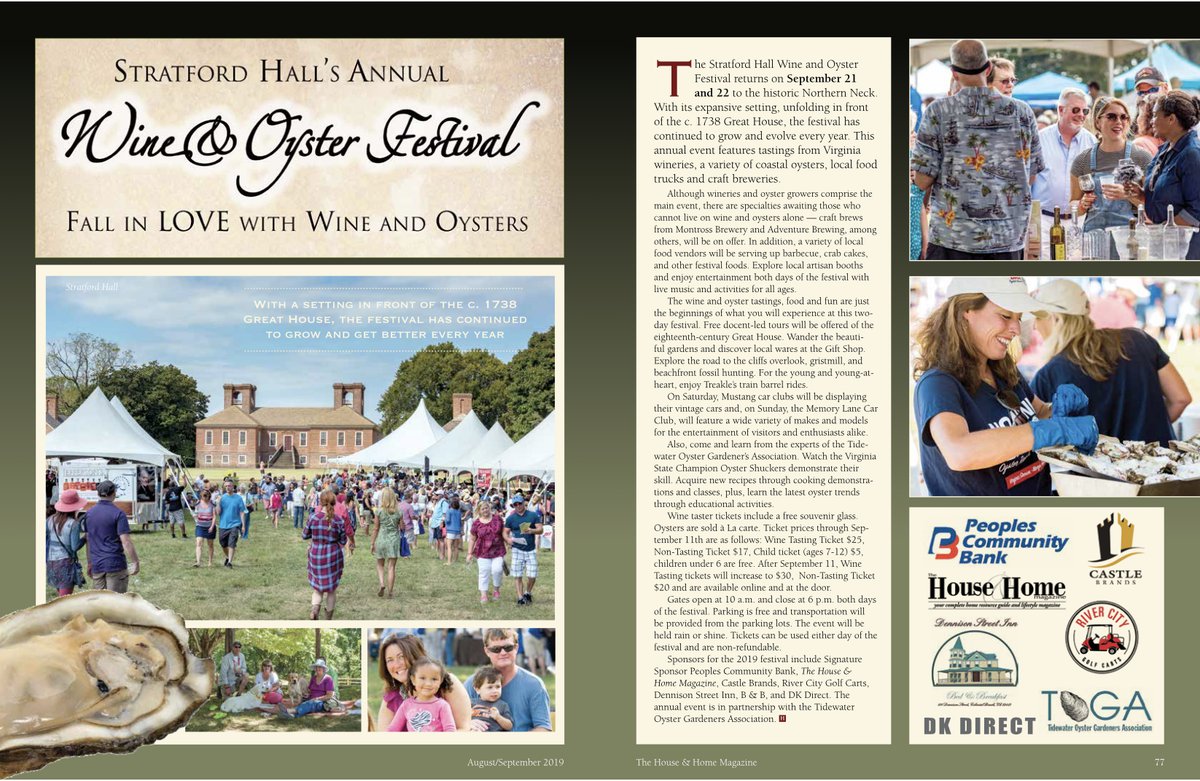 Stratford Hall's Annual Wine and Oyster Festival